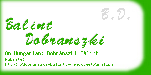 balint dobranszki business card